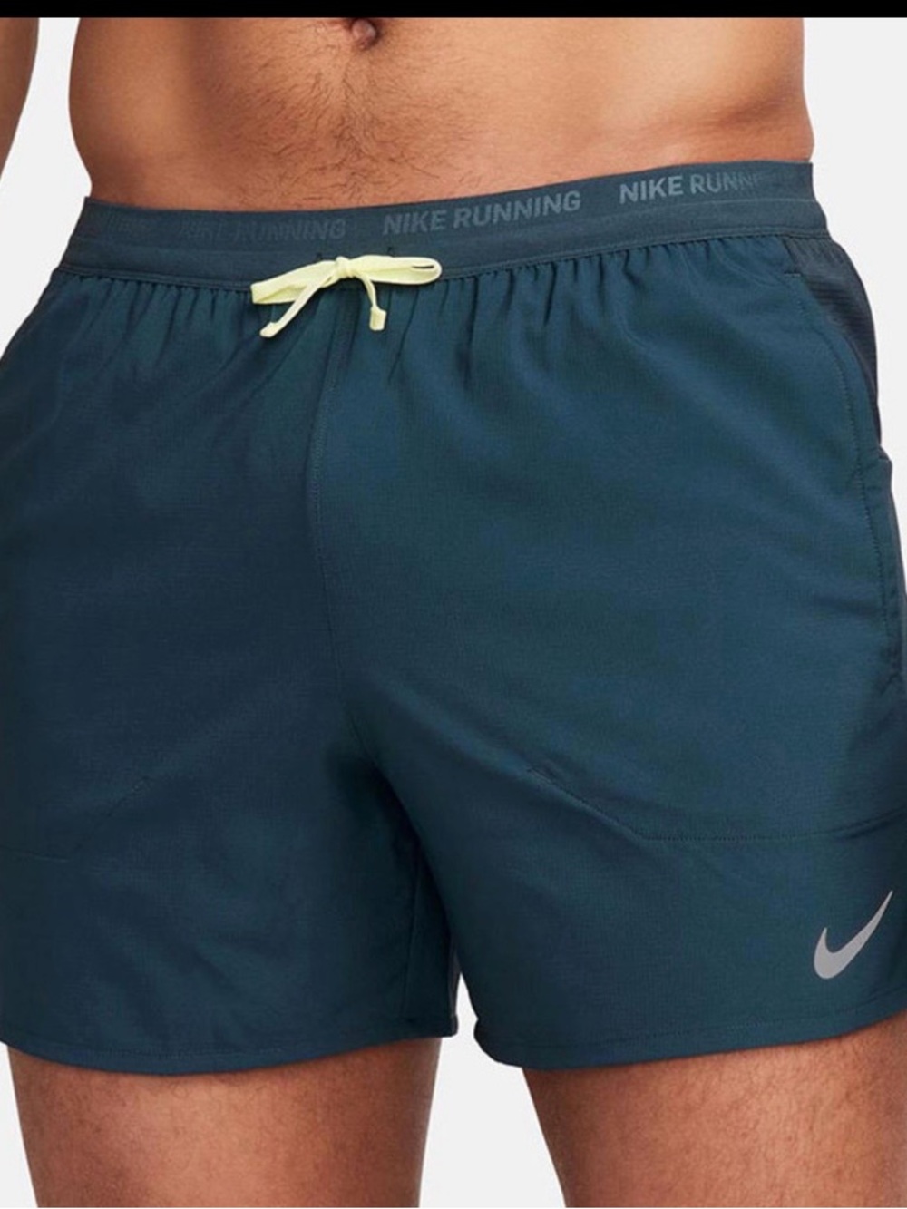 Nike Men’s Running Shorts Teal green with Yellow Drawstring